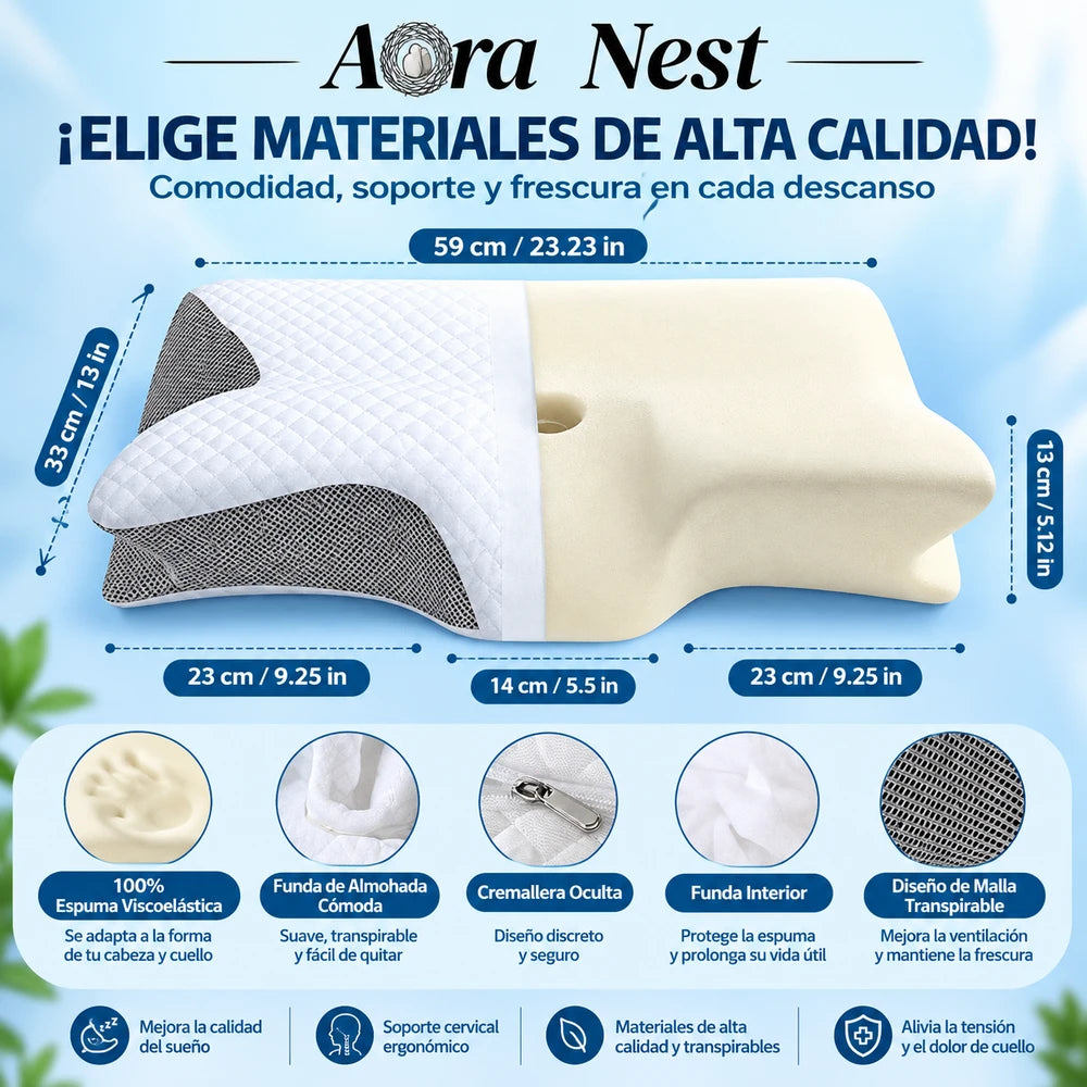 Almohada Cervical Viscoelastica ¿Te despiertas con dolor de cuello? Descansa mas comodamente